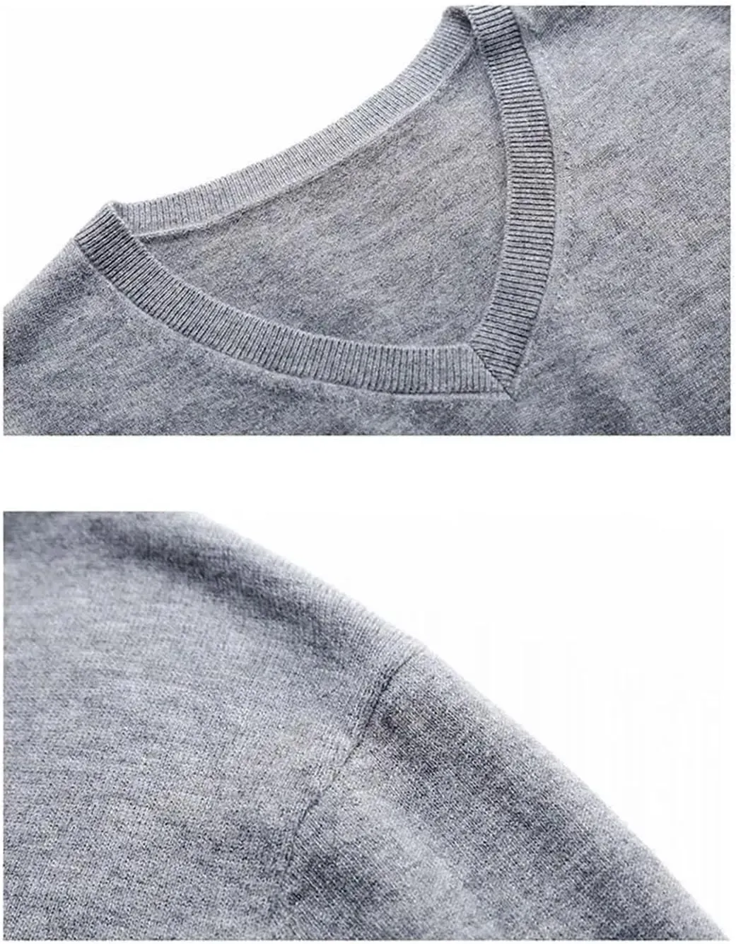 Vogrtcc Men Fashion Solid V-Neck Bottoming Sweaters Autumn Winter Warm Casual Long Sleeve Knitted Pullovers