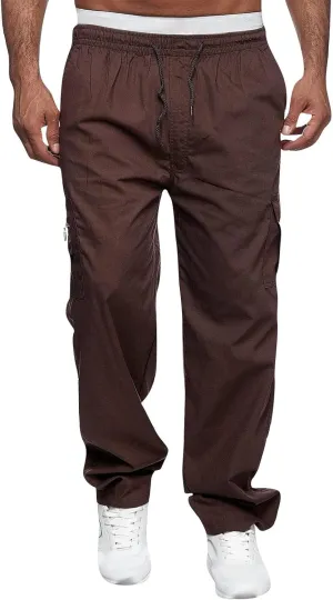 WENKOMG1 Mens Casual Cargo Pants Lightweight Multi Pockets Tactical Pants Straight Leg Summer Breathable Workwear
