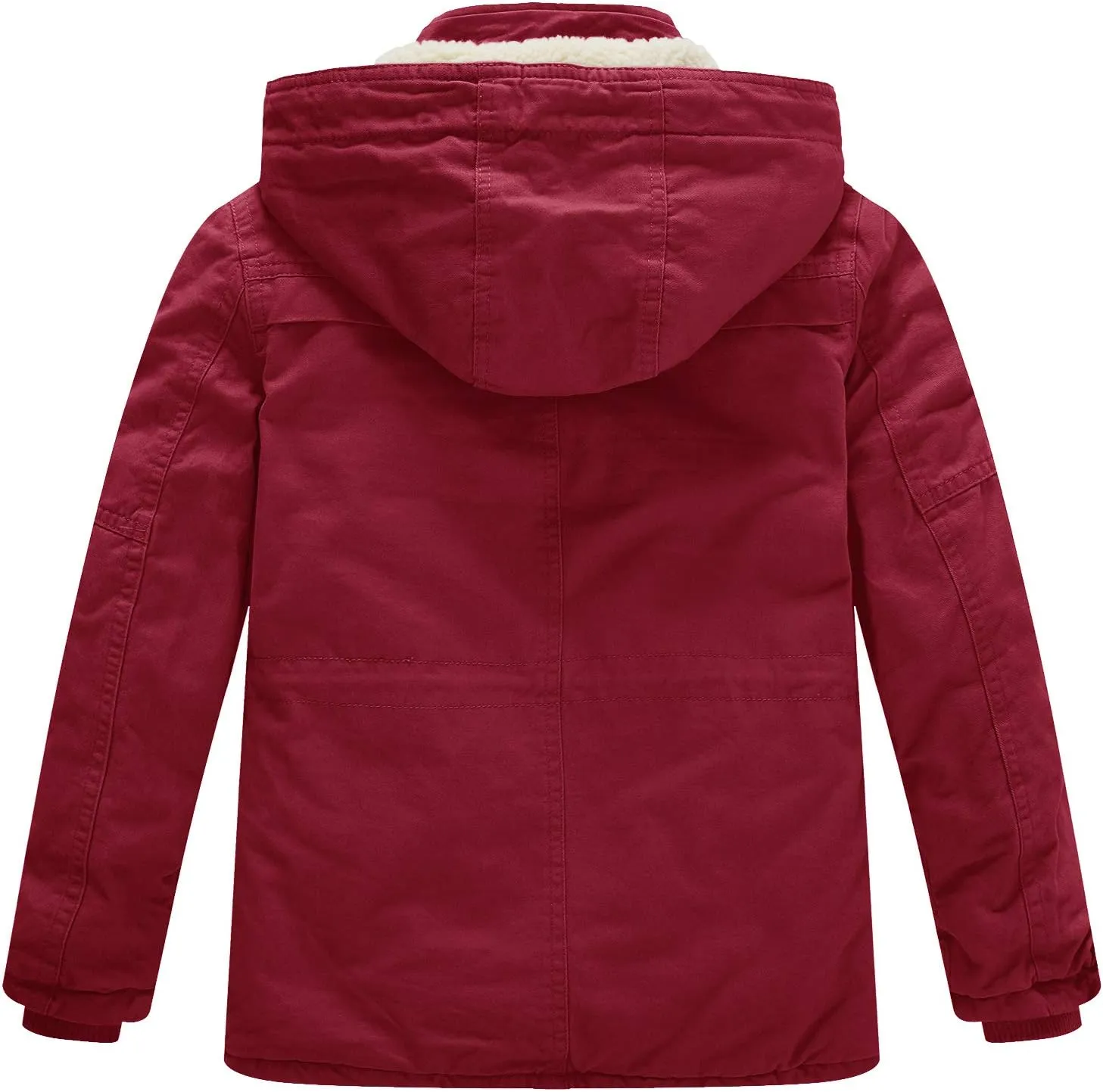 WenVen Boy's Winter Thicken Cotton Coat Heavy Sherpa Lined Hooded Parka Jacket