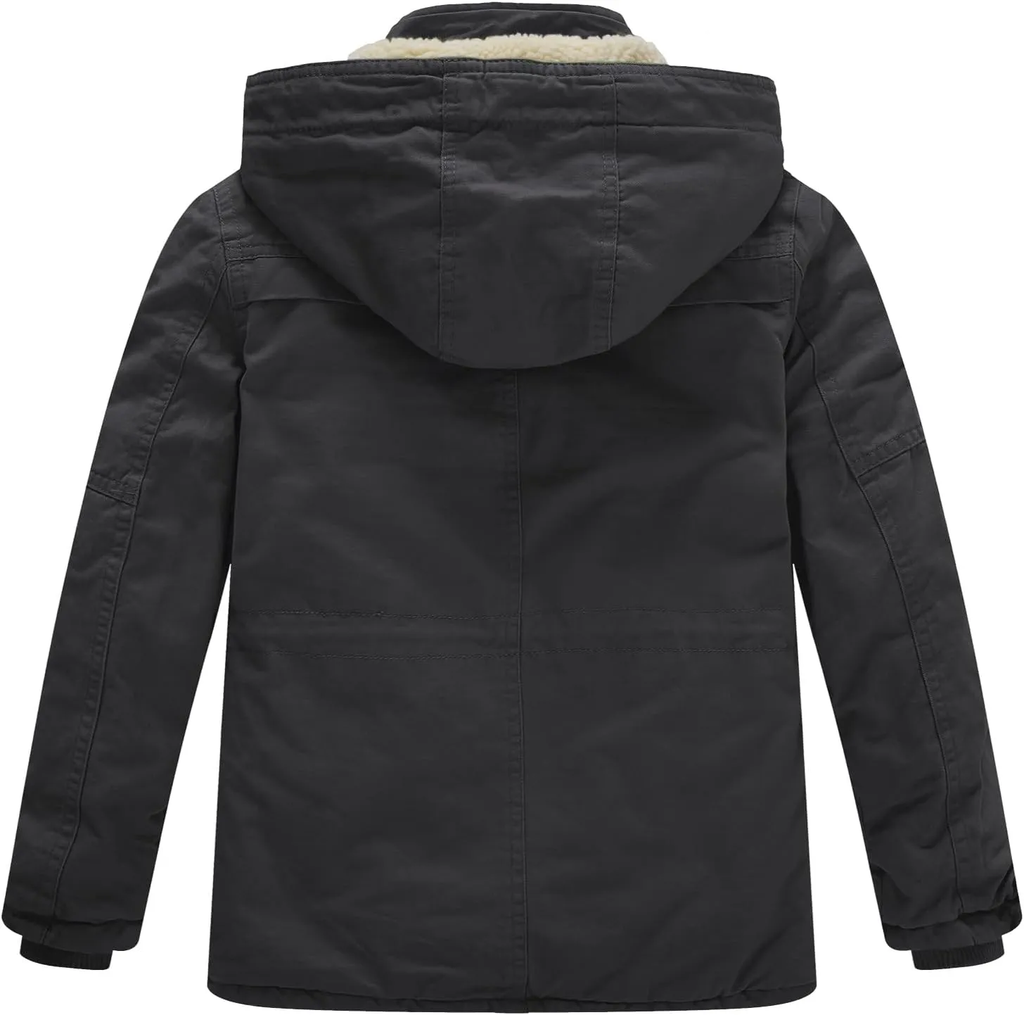 WenVen Boy's Winter Thicken Cotton Coat Heavy Sherpa Lined Hooded Parka Jacket