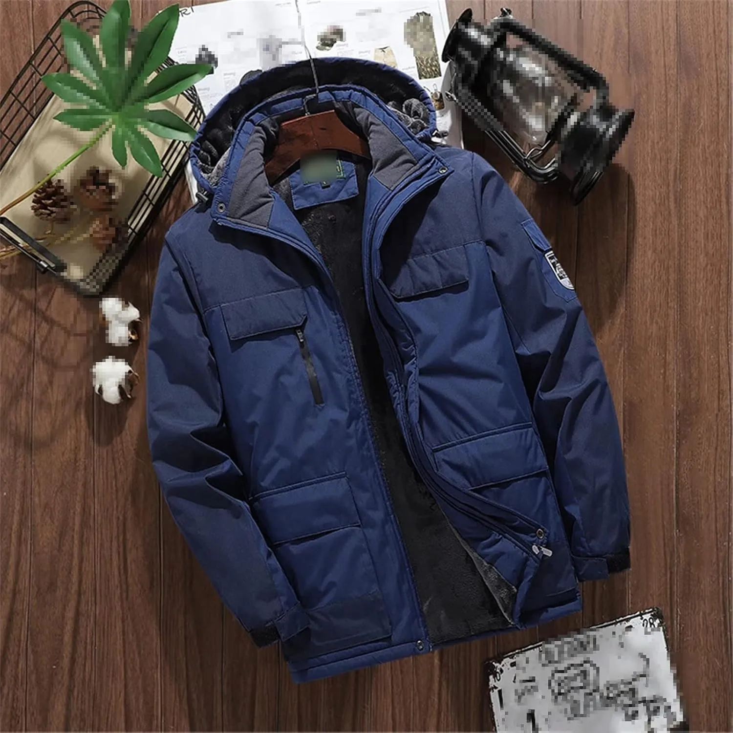 Winter Men Casual Jacket Waterproof Warm Thicken Outdoor Coats Mens Velvet Hooded Jackets Mountaineering Overcoat