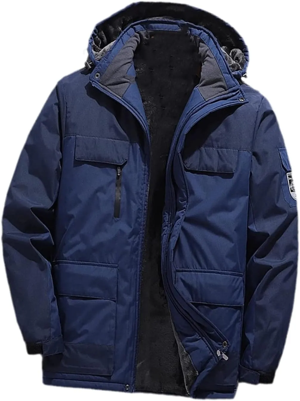 Winter Men Casual Jacket Waterproof Warm Thicken Outdoor Coats Mens Velvet Hooded Jackets Mountaineering Overcoat