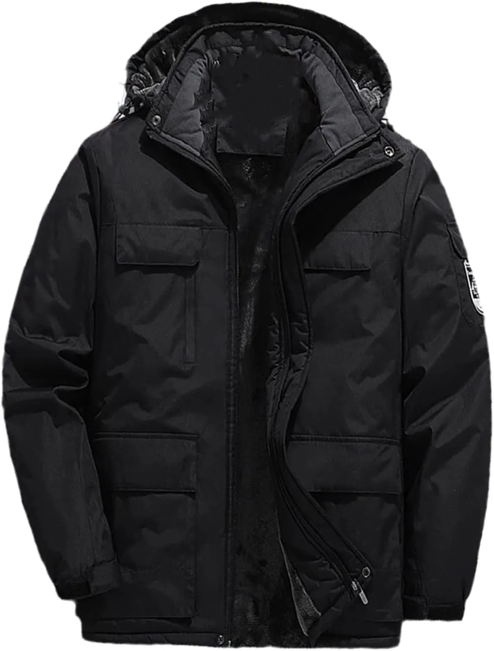 Winter Men Casual Jacket Waterproof Warm Thicken Outdoor Coats Mens Velvet Hooded Jackets Mountaineering Overcoat