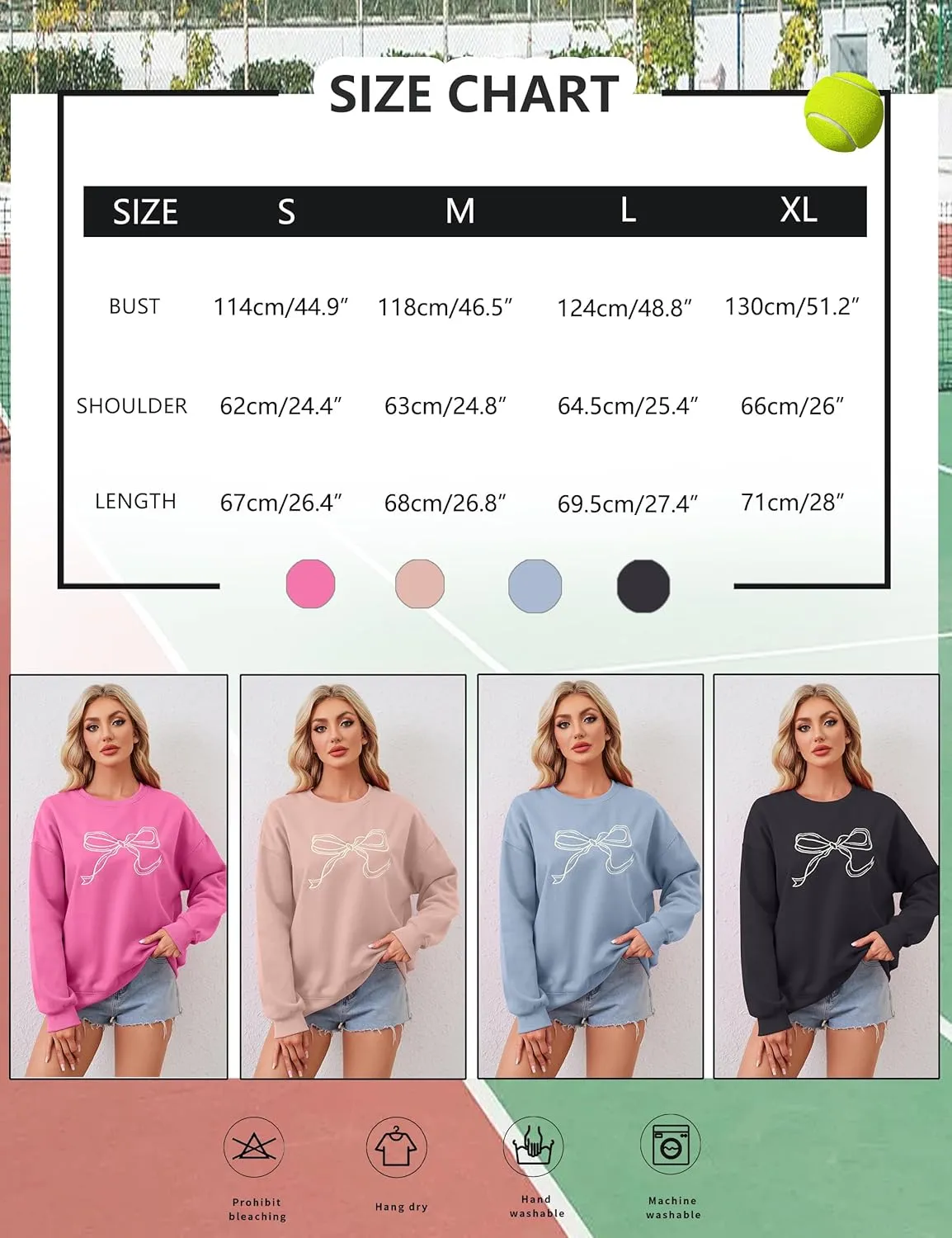 Women Bow Graphic Fleece Sweatshirts Oversized Embroidered Pullover Sweatshirts Crewneck Long Sleeve Going Out Tops