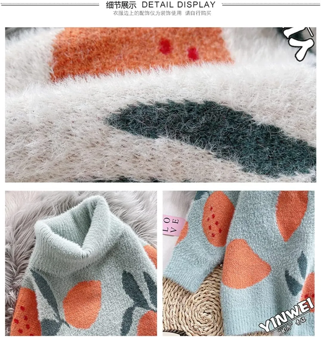 Women Casual Oversized Turtleneck Sweater Winter Long Sleeve Knitted Pullovers Female Thick Warm Jumper
