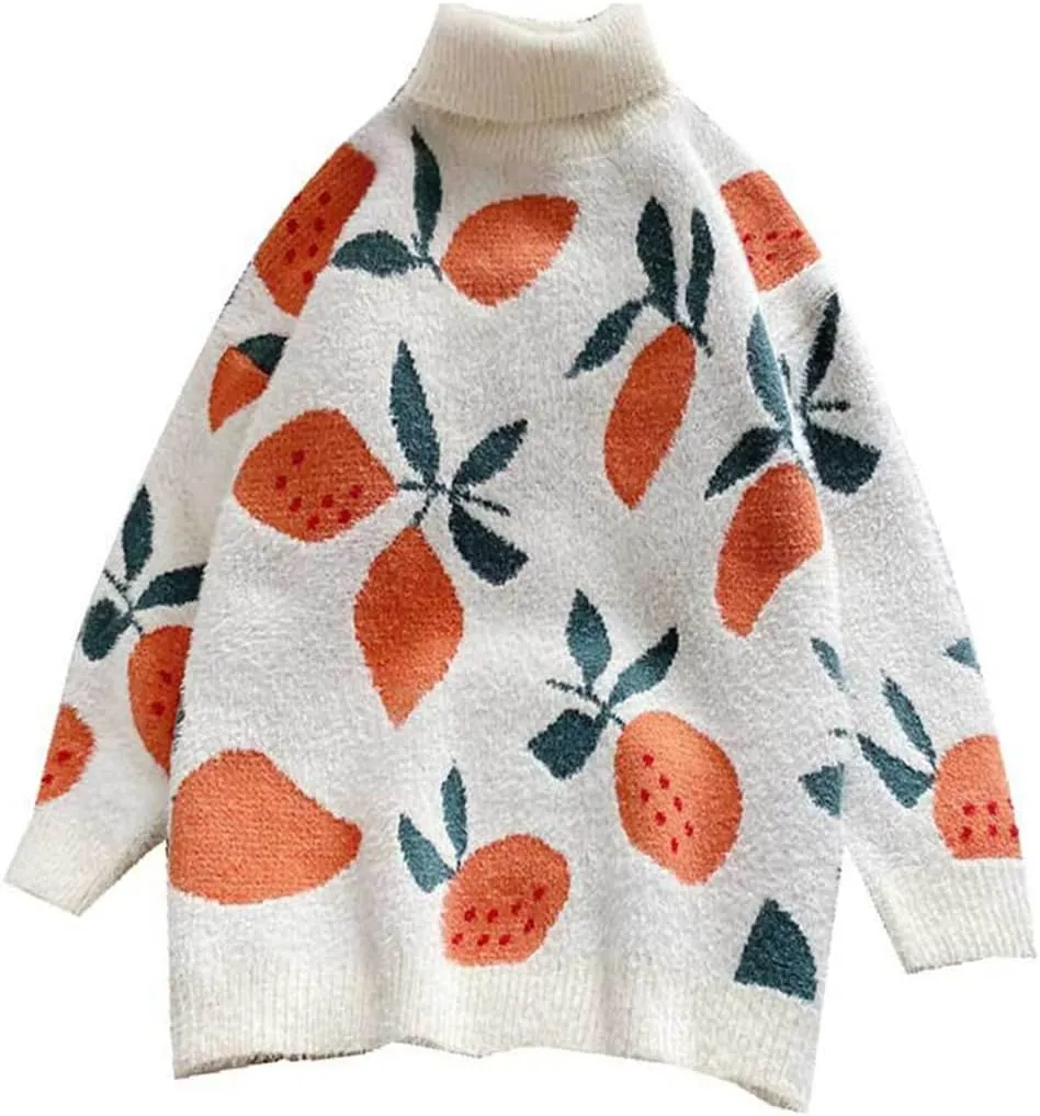 Women Casual Oversized Turtleneck Sweater Winter Long Sleeve Knitted Pullovers Female Thick Warm Jumper