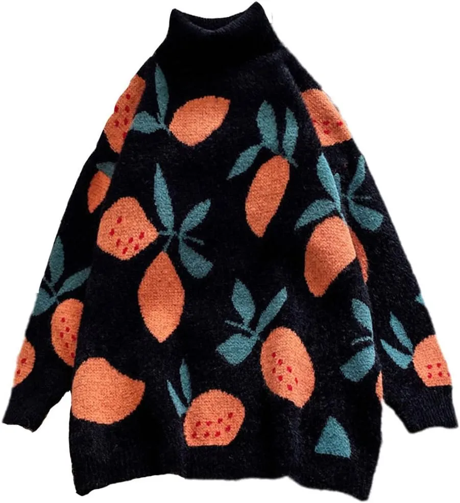 Women Casual Oversized Turtleneck Sweater Winter Long Sleeve Knitted Pullovers Female Thick Warm Jumper