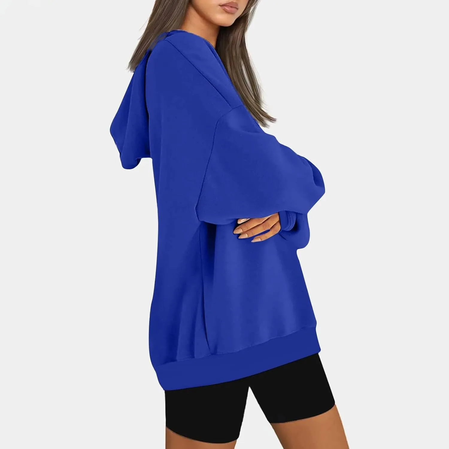 Women Fashion Hoodies 2023 Casual Fall Outfits Long Sleeve Oversized Sweatshirts Fleece Pullover Tops Trendy