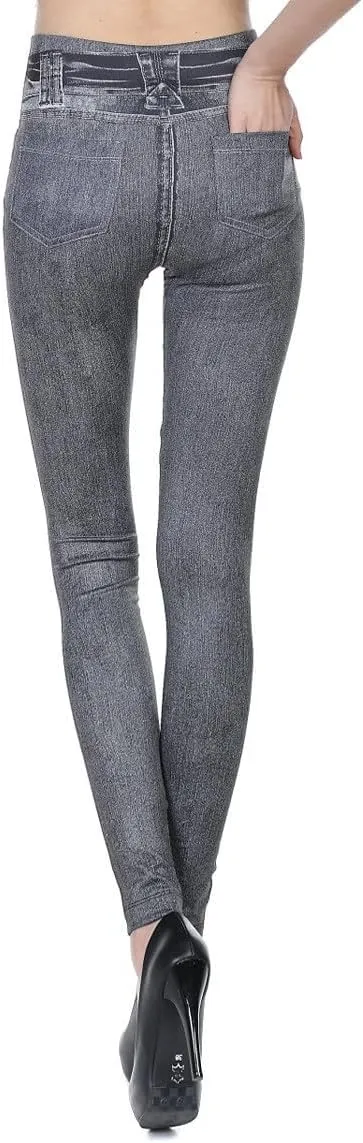 Women Fleece Jean Leggings High Waisted Skinny Pants Warm Thermal Jeggings Stretch Denim Leggings Slim Fit Jeans