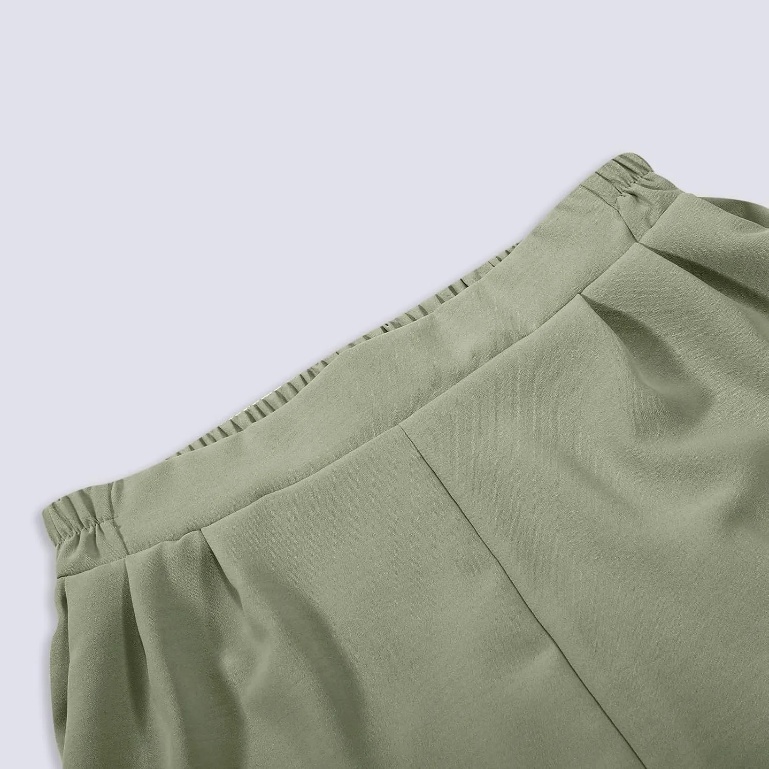 Women Linen Pants Summer Wide Leg Pants Smocked Waist Palazzo Pants Boho Flowy Beach Casual Loose Pants with Pocket