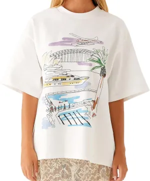 Women Oversized Graphic T Shirt Y2k Short Sleeve Crew Neck Drop Shoulder Loose Fit Tees Summer Preppy Aesthetic Baggy Top