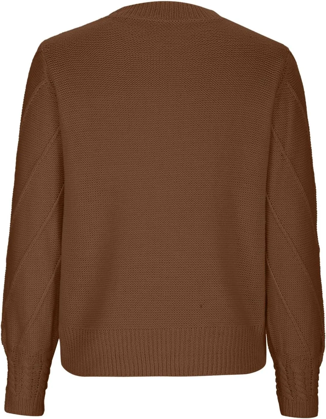 Womens 2023 Fall Trendy Sweaters Fashion Hairball Round-Neck Sweater Lantern Sleeves Knitted Pullovers Tops