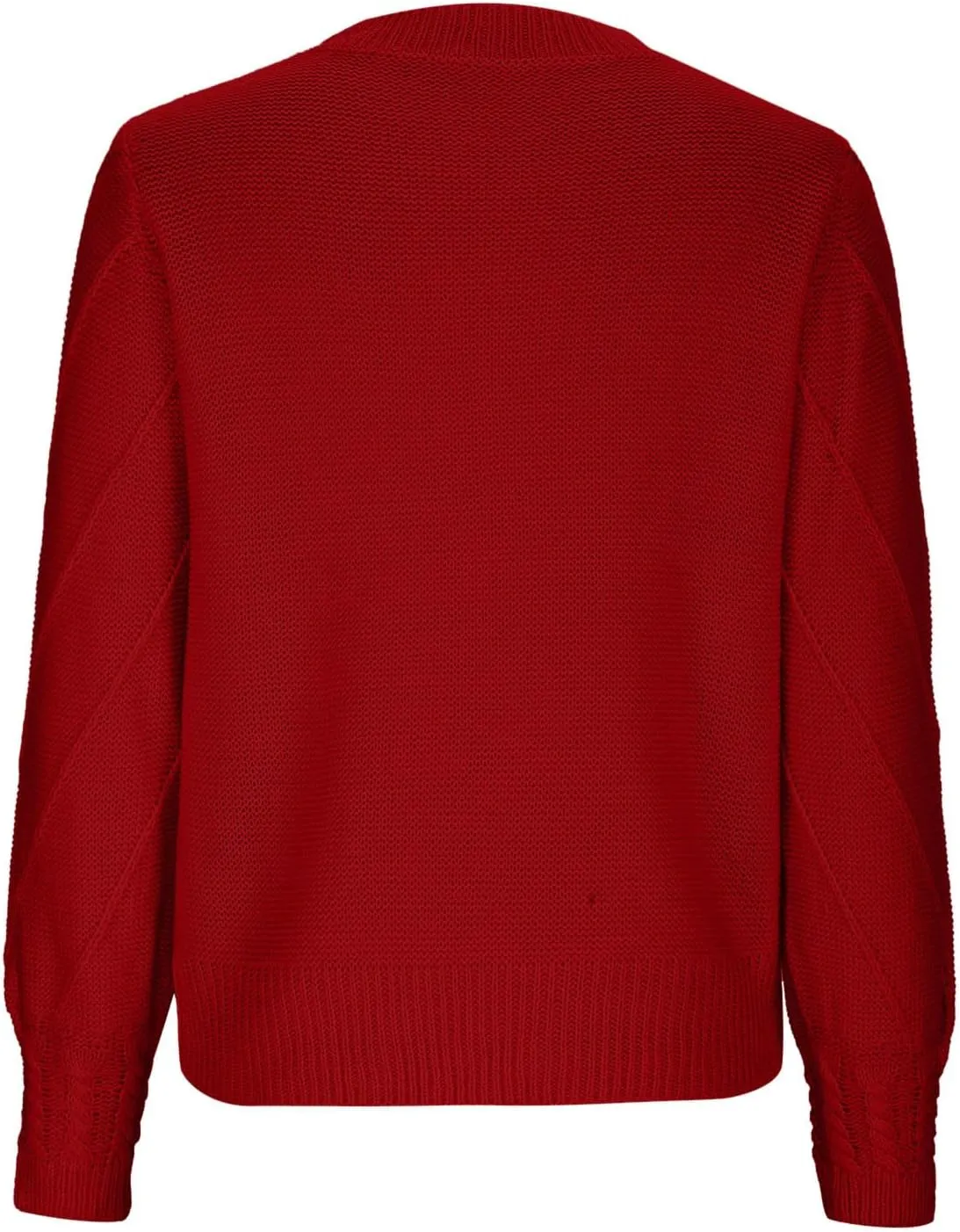 Womens 2023 Fall Trendy Sweaters Fashion Hairball Round-Neck Sweater Lantern Sleeves Knitted Pullovers Tops