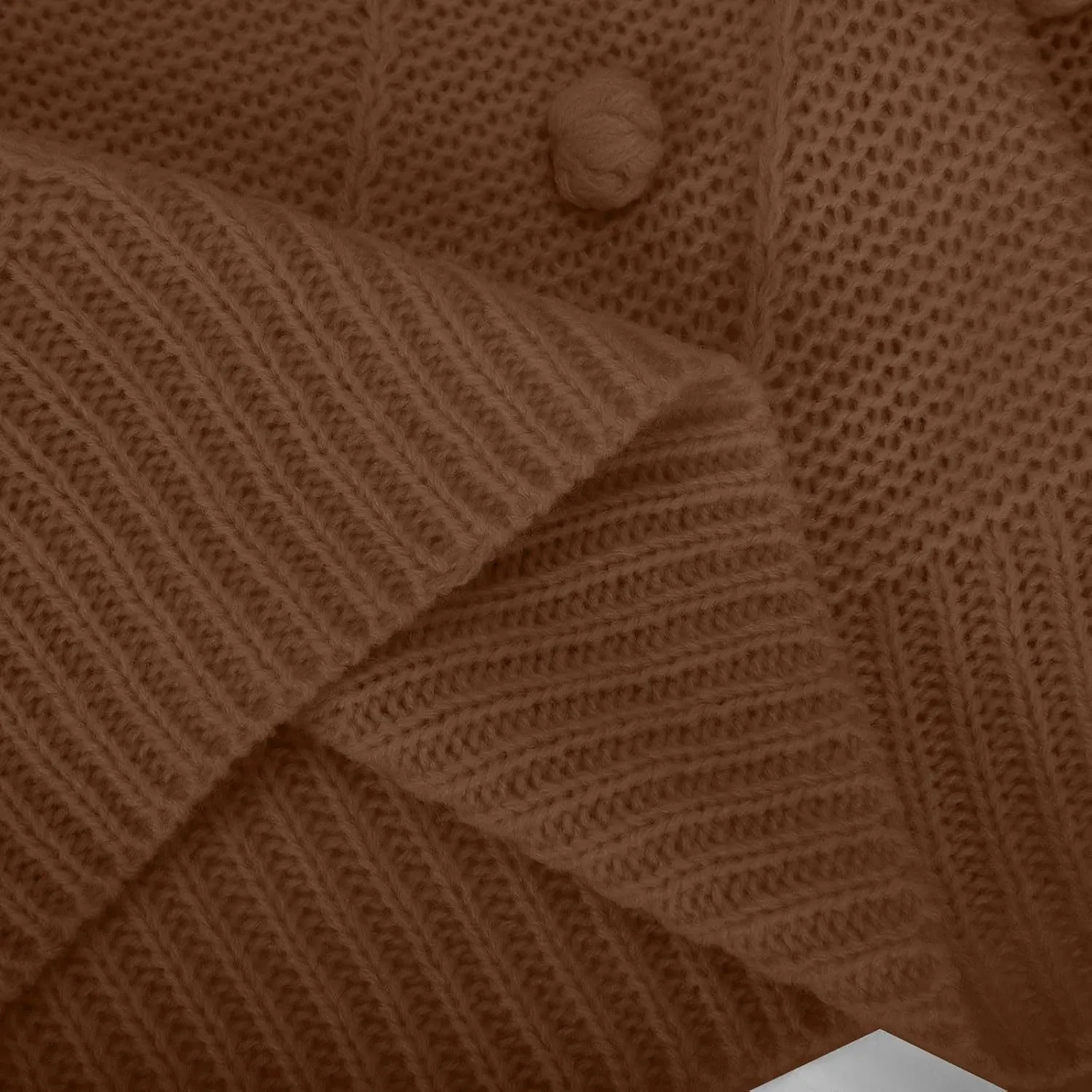 Womens 2023 Fall Trendy Sweaters Fashion Hairball Round-Neck Sweater Lantern Sleeves Knitted Pullovers Tops