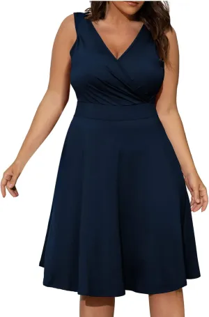 Women's 2025 Summer Sleeveless Ruched Waist Flowy A Line High Low Midi Cocktail Party Dress