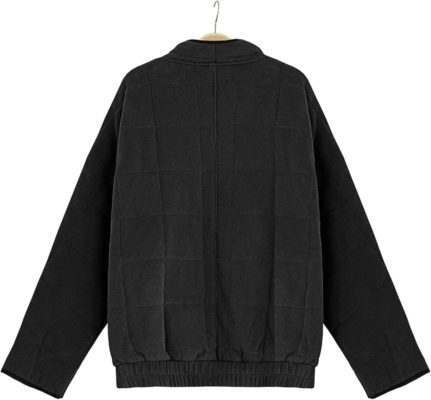 Women's Baggy Fashion Lightweight Puffer Jacket Long Sleeve Zip Up Coat Quilted Winter Coat with Pockets