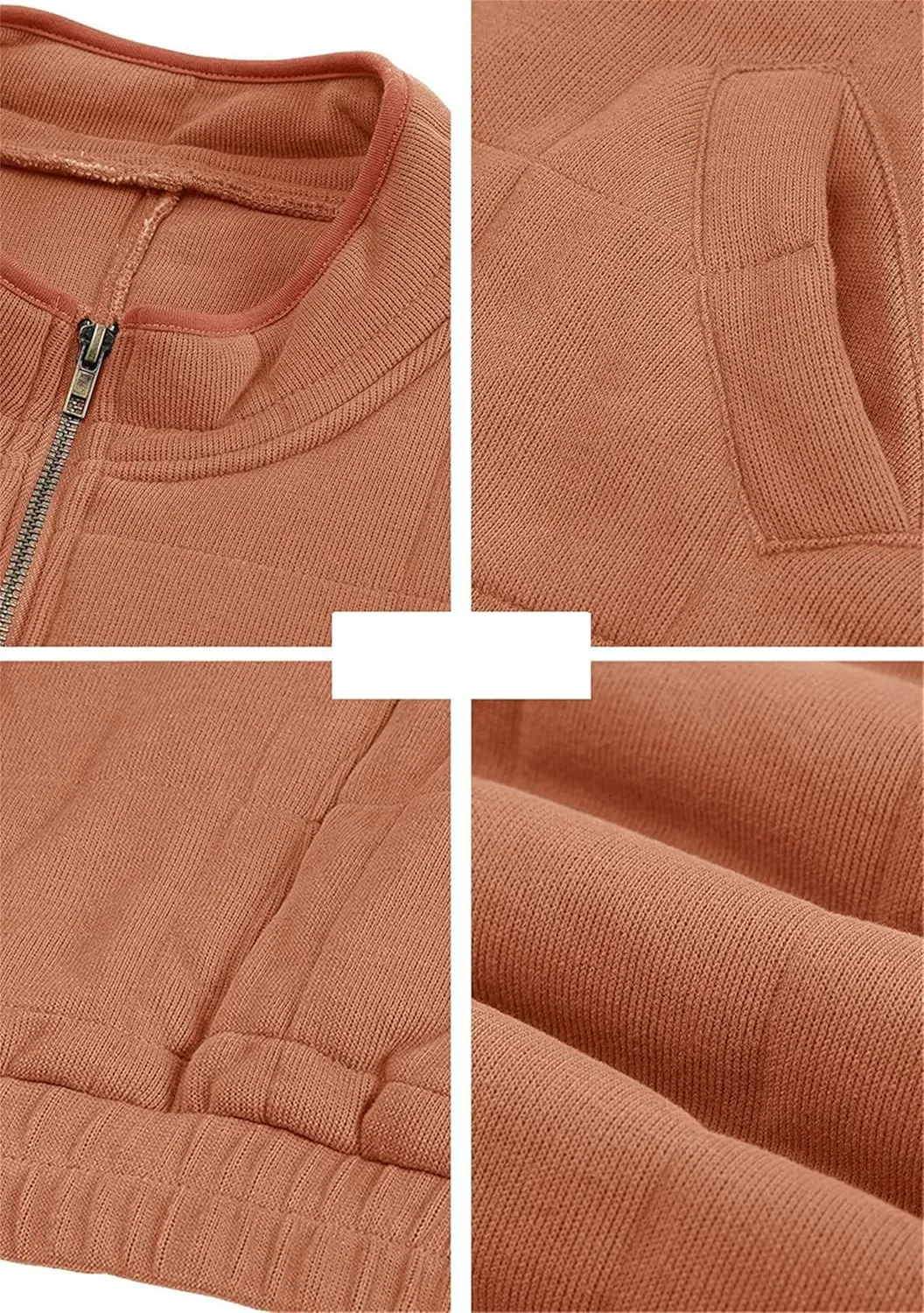 Women's Baggy Fashion Lightweight Puffer Jacket Long Sleeve Zip Up Coat Quilted Winter Coat with Pockets