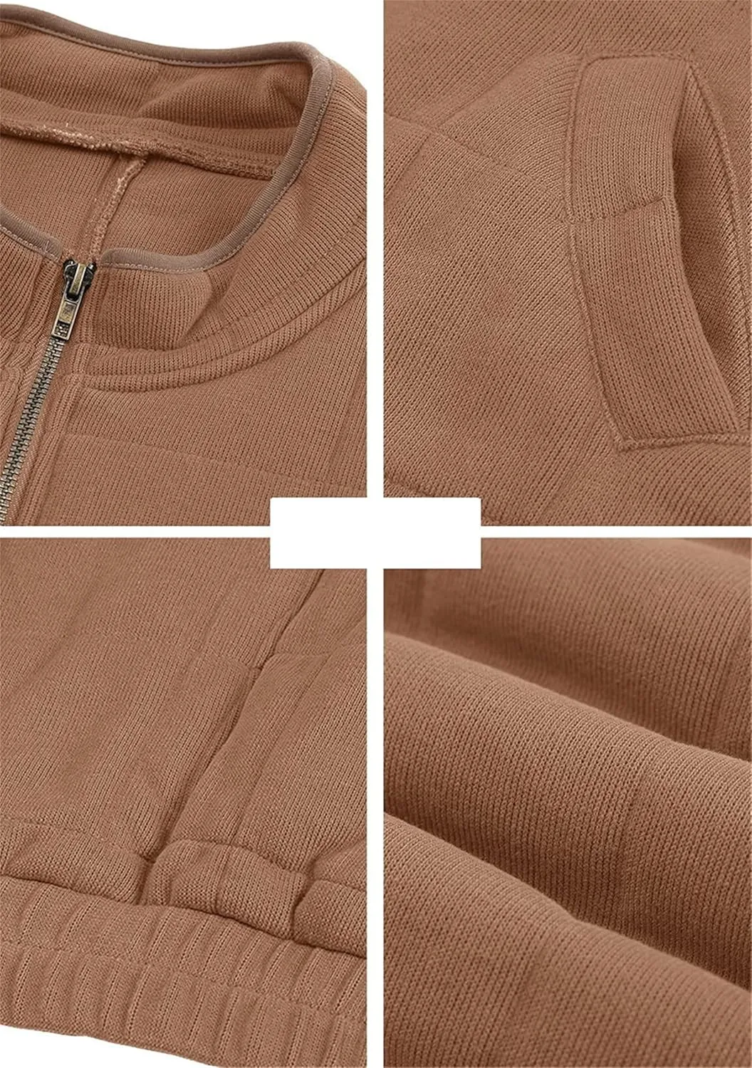 Women's Baggy Fashion Lightweight Puffer Jacket Long Sleeve Zip Up Coat Quilted Winter Coat with Pockets