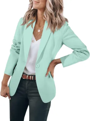 Womens Blazer Business Casual Dressy Long Sleeve Jackets Open Front Work Office Dressy Suit Jackets Summer Cardigan