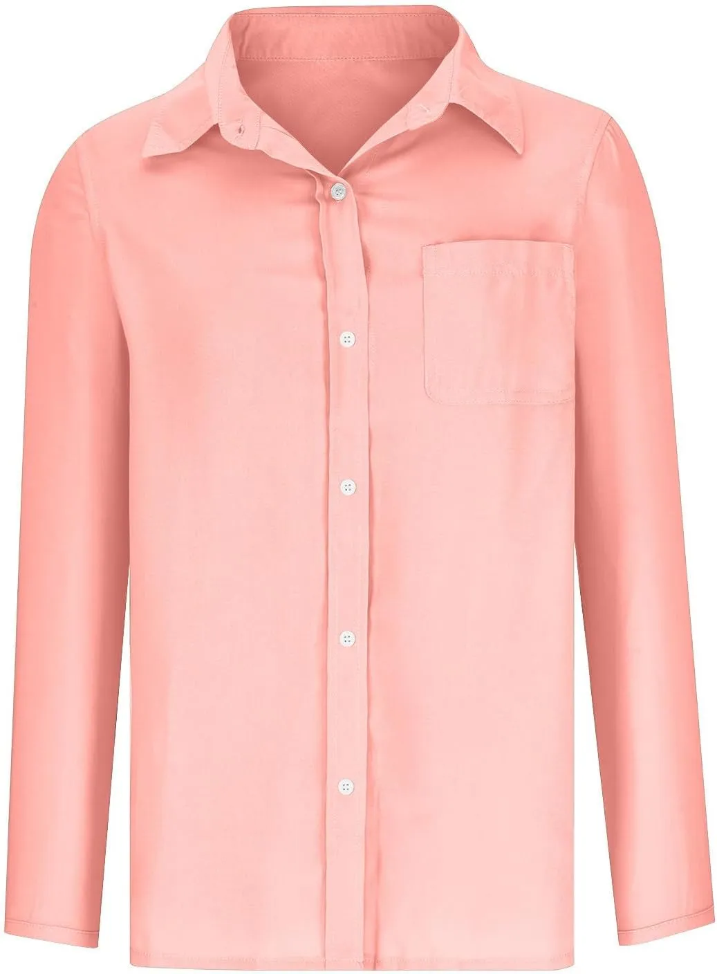 Womens Button Down Shirts Summer Long Sleeve Rolled Cotton Linen Tees Casual V Neck Collared Dressy Tops with Pocket
