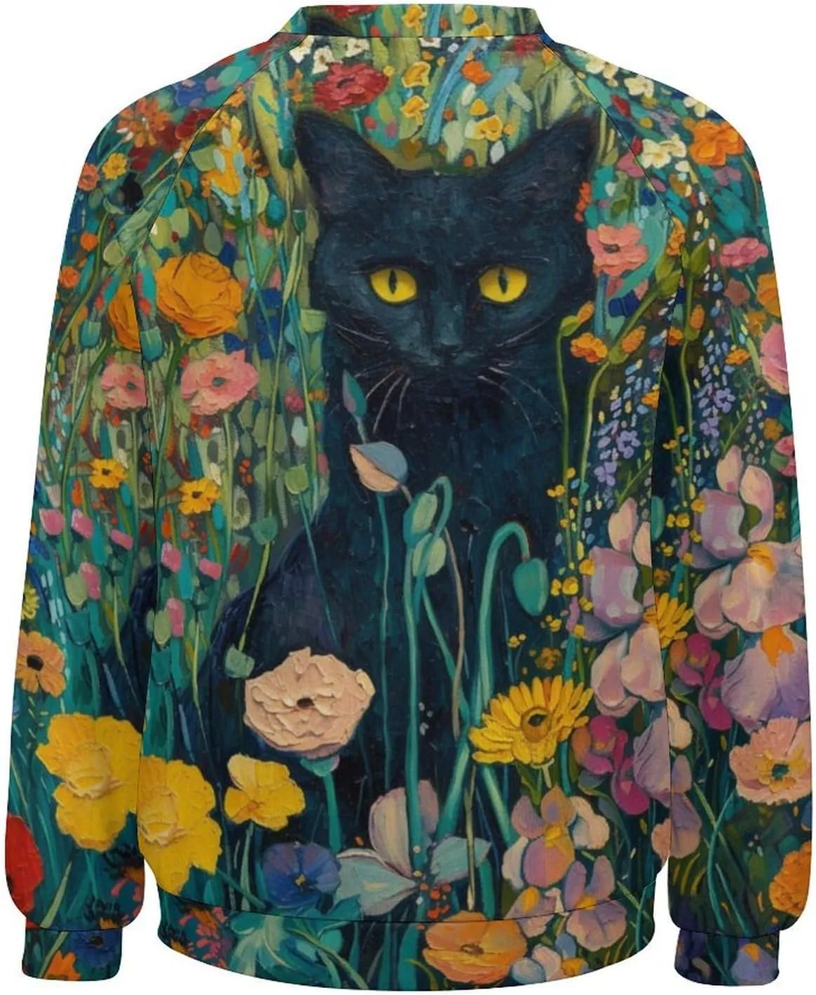 Women's Cat Shirts Sweatshirts Black Cat Graphic Sweatshirts Crewneck Long Sleeve Casual Oversized Pullover Tops