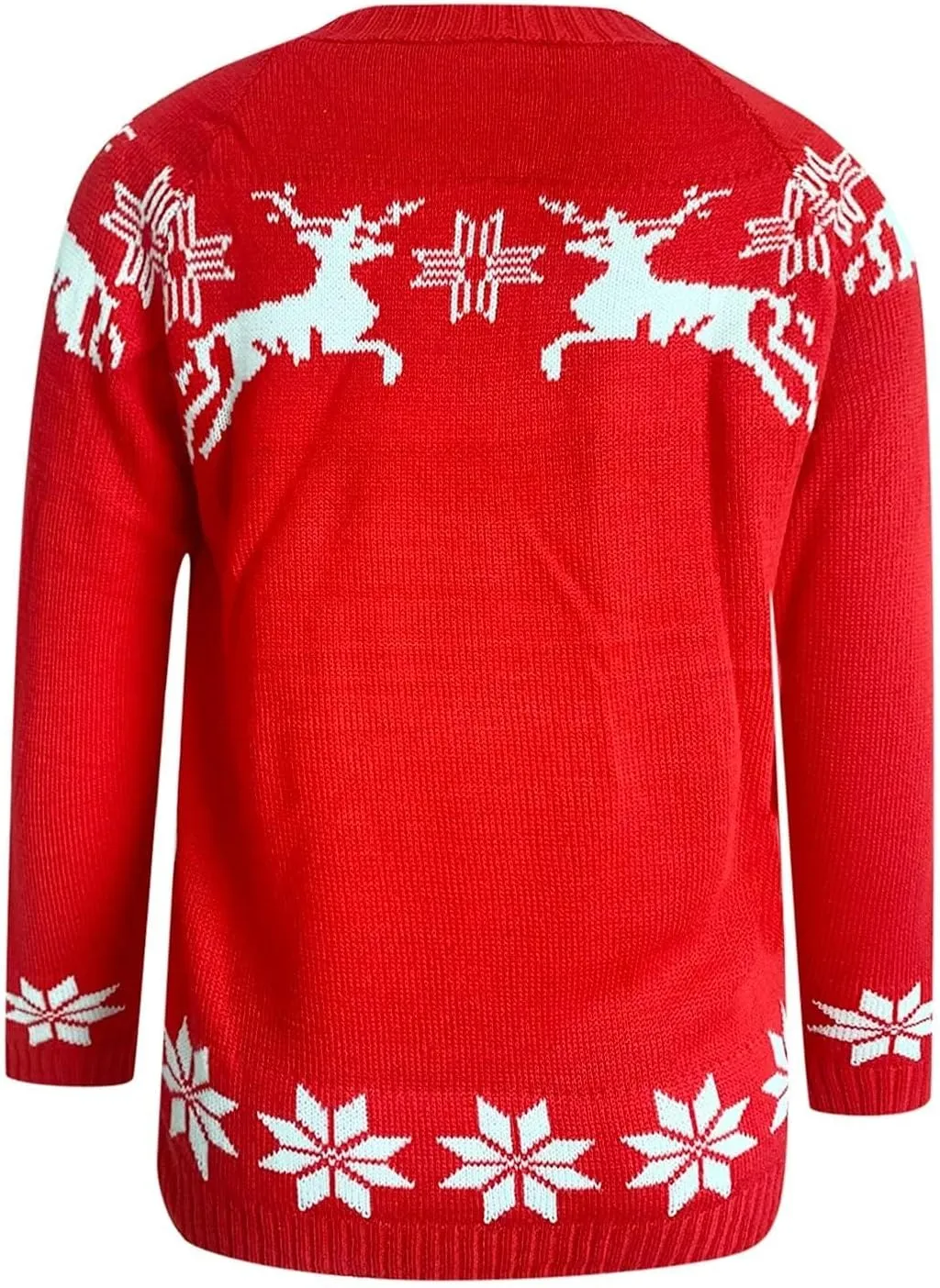 Womens Christmas Sweater Reindeer Snowflake Embroidery Knitted Pullovers Crew Neck Xmas Holiday Jumpers