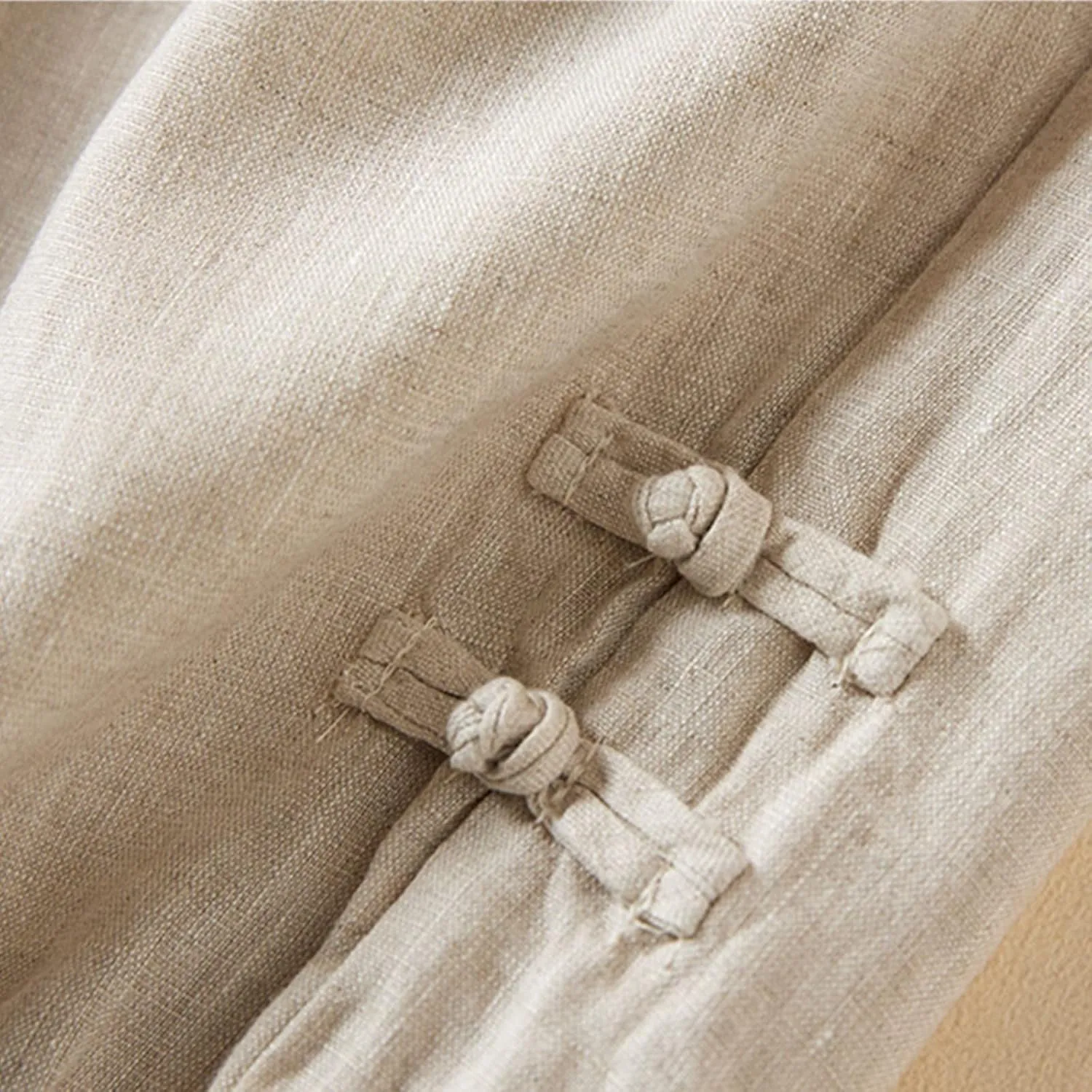 Womens Cotton Linen Pants Vintage Embroidery Elastic Waist Loose Casual Pants Ruffle Cropped Trousers with Pockets