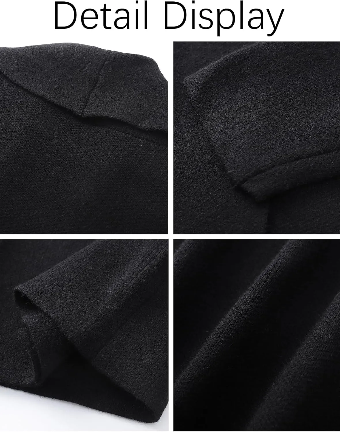 Women's Cropped Cardigan Sweater Lapel Chunky Knit Coats Open Front Casual Oversized Outerwear