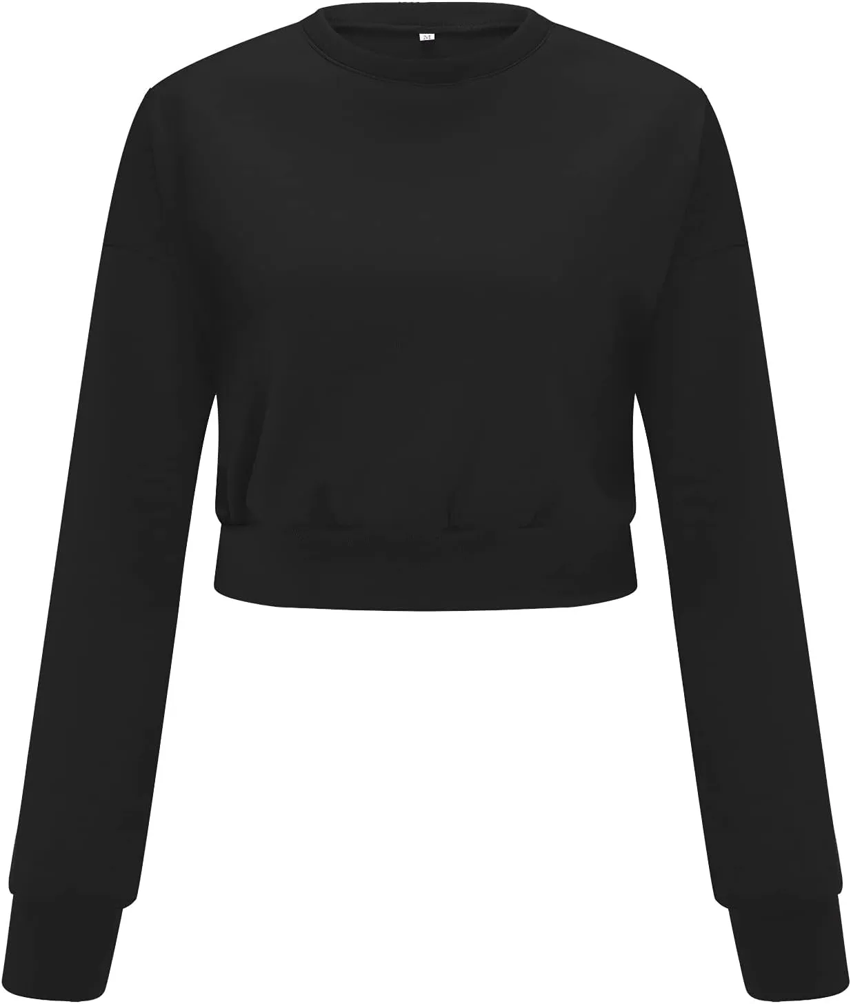 Womens Cute Cropped Hoodies Roundneck Long Sleeve Pullover Sweatshirts for Women Fall Leisure Sweatshirts Sexy Tops
