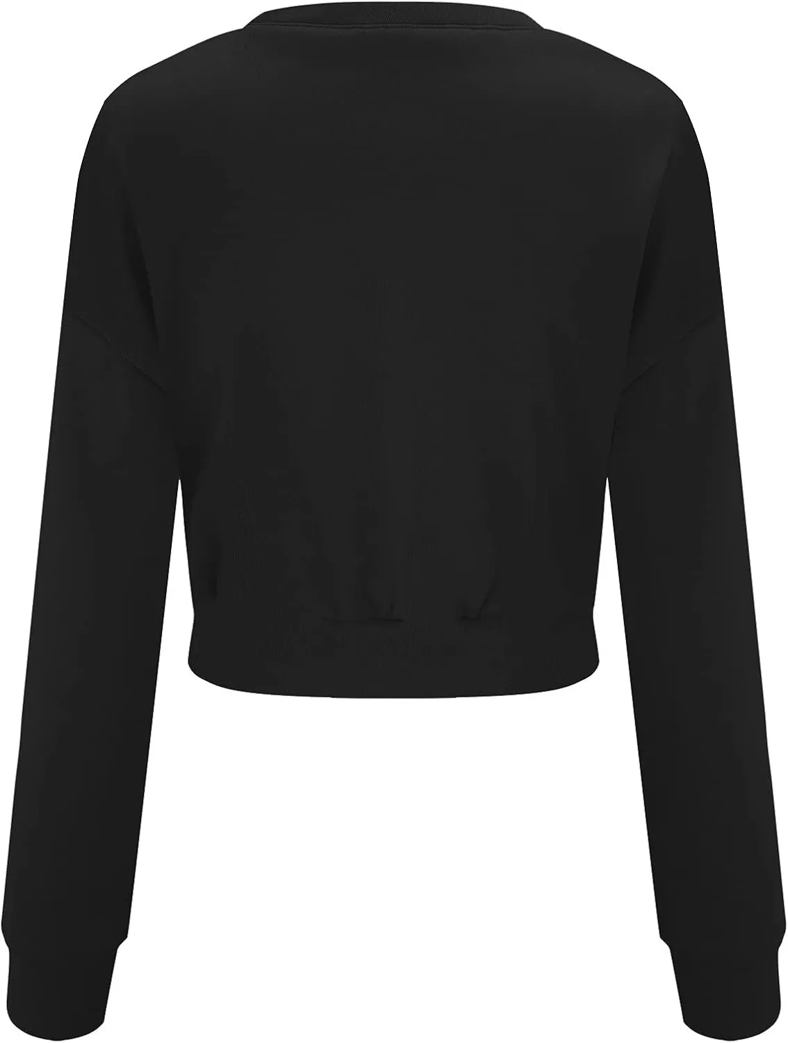 Womens Cute Cropped Hoodies Roundneck Long Sleeve Pullover Sweatshirts for Women Fall Leisure Sweatshirts Sexy Tops