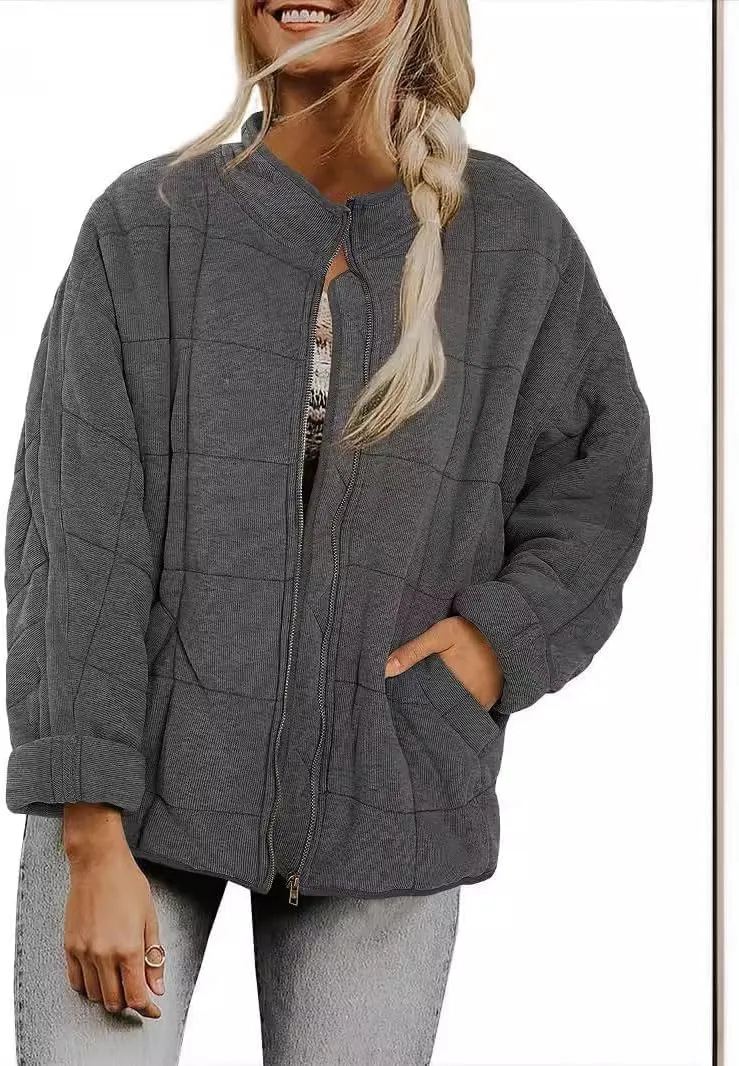 Women's Fairy Grunge Zip Up Down Jacket Y2k Vintage Quilted Puffer Outerwear Cyber Punk Casual Coats Loose Fit Clothes
