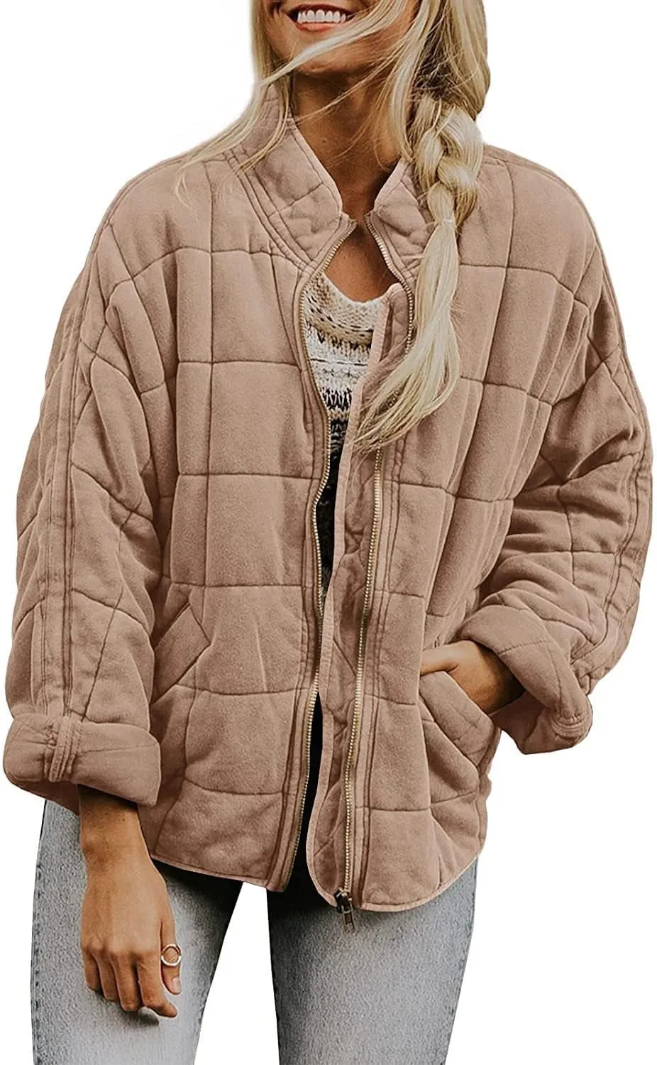 Women's Fairy Grunge Zip Up Down Jacket Y2k Vintage Quilted Puffer Outerwear Cyber Punk Casual Coats Loose Fit Clothes