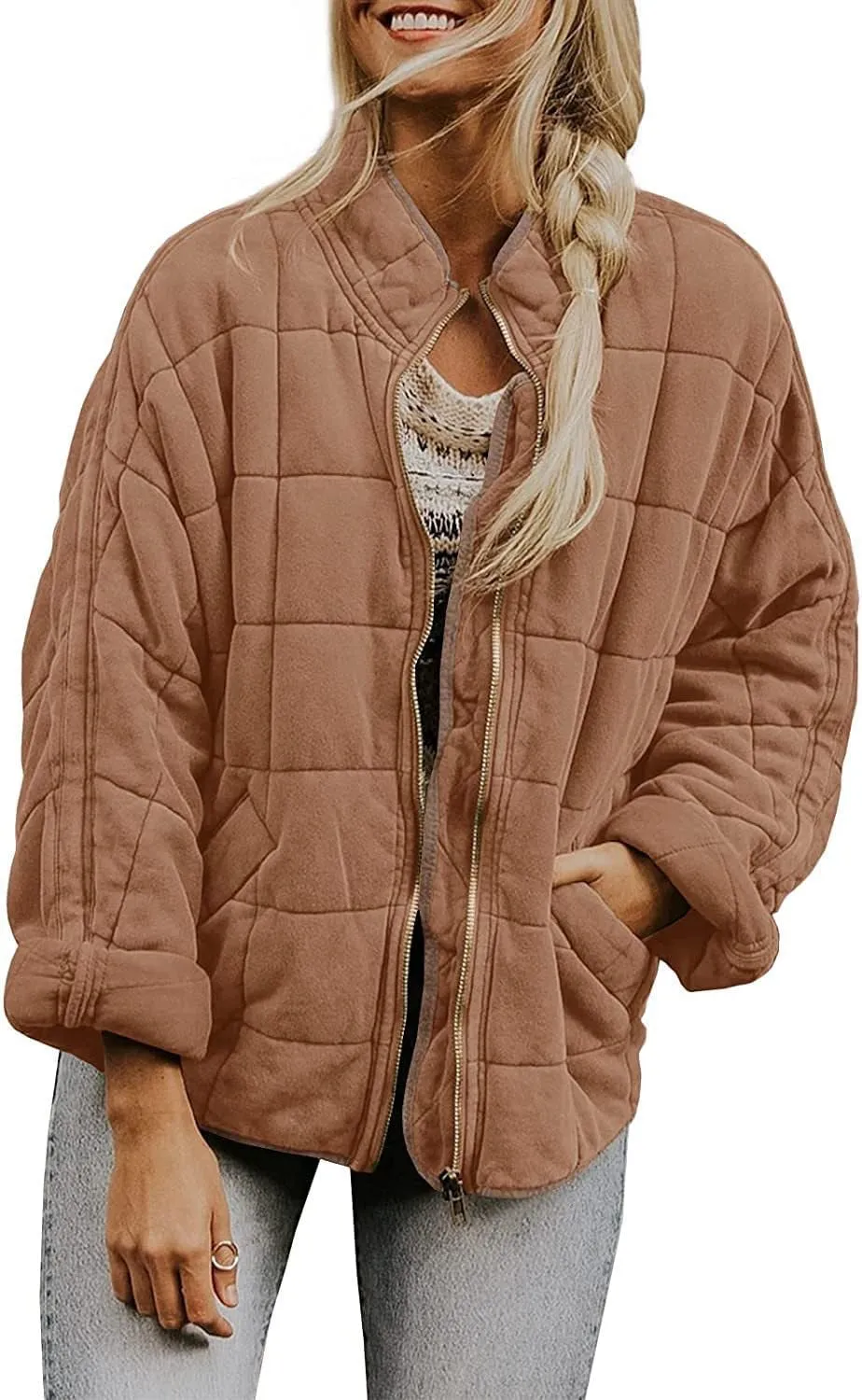 Women's Fairy Grunge Zip Up Down Jacket Y2k Vintage Quilted Puffer Outerwear Cyber Punk Casual Coats Loose Fit Clothes