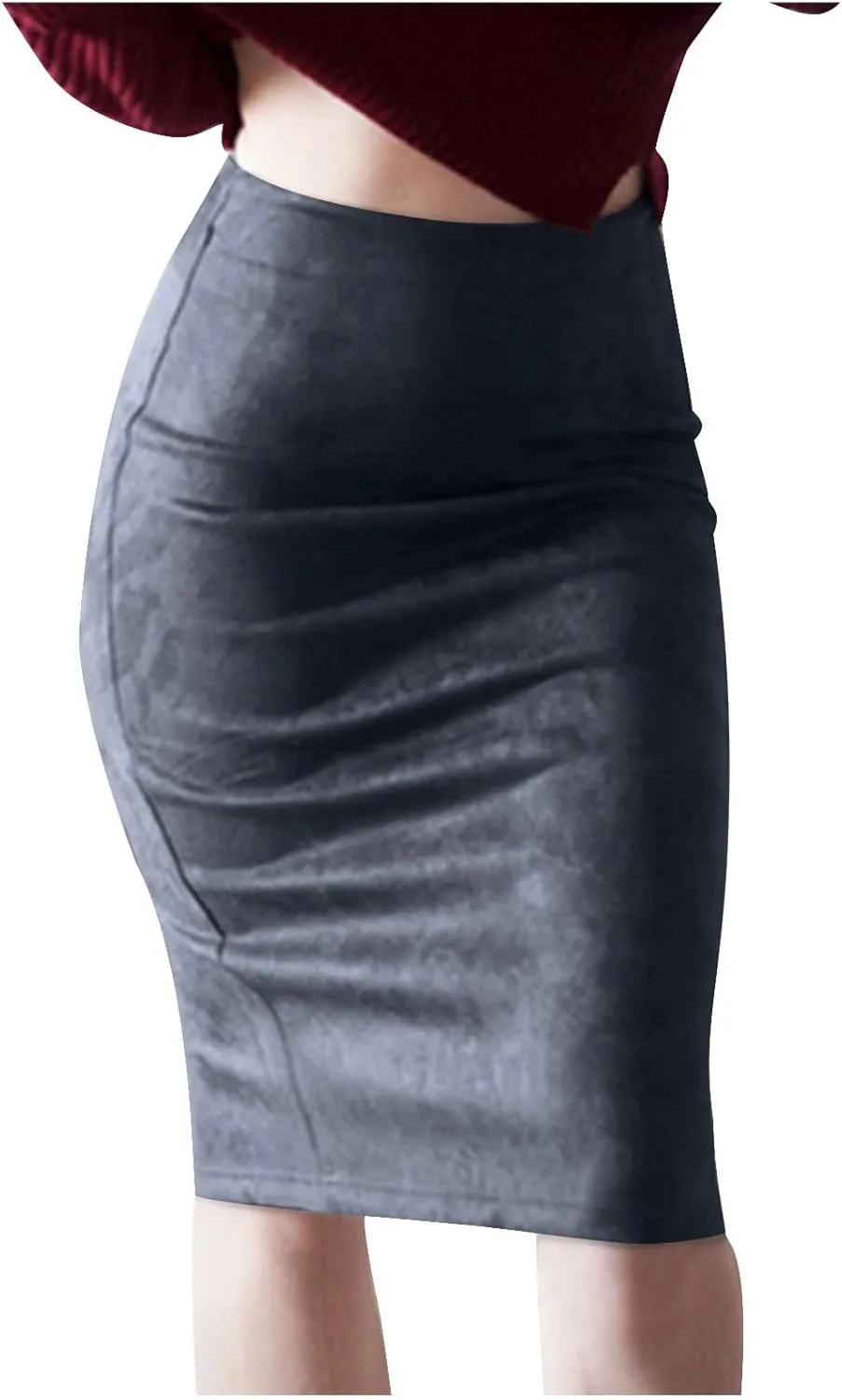 Women's High Waist Skirts Slim Bodycon Party Club Night Out Midi Pencil Skirts Bodycon Pencil Velvet Long Skirt
