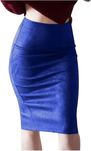 Women's High Waist Skirts Slim Bodycon Party Club Night Out Midi Pencil Skirts Bodycon Pencil Velvet Long Skirt