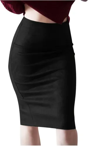 Women's High Waist Skirts Slim Bodycon Party Club Night Out Midi Pencil Skirts Bodycon Pencil Velvet Long Skirt