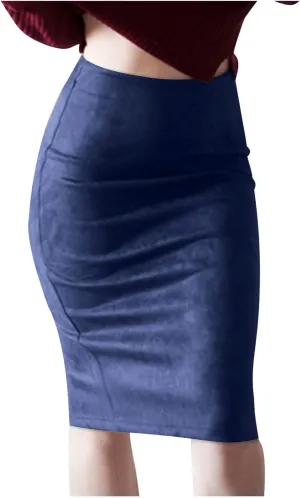 Women's High Waist Skirts Slim Bodycon Party Club Night Out Midi Pencil Skirts Bodycon Pencil Velvet Long Skirt