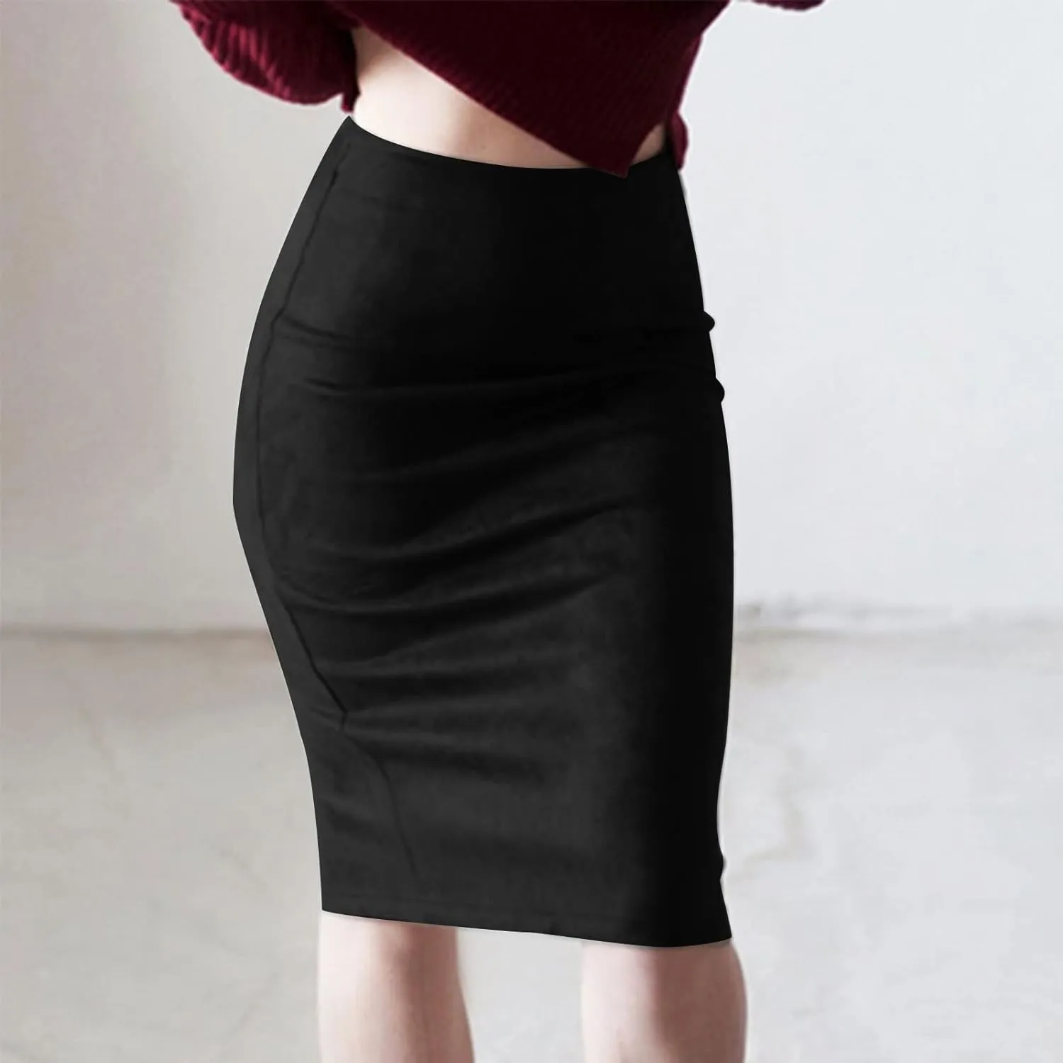 Women's High Waist Skirts Slim Bodycon Party Club Night Out Midi Pencil Skirts Bodycon Pencil Velvet Long Skirt