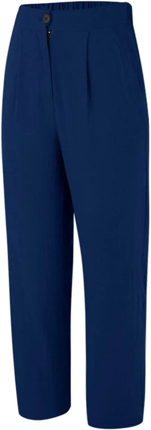 Women's High Waisted Dress Pants Casual Linen Straight Leg Beach Lounge Pants Work Office Suit Trousers with Pockets