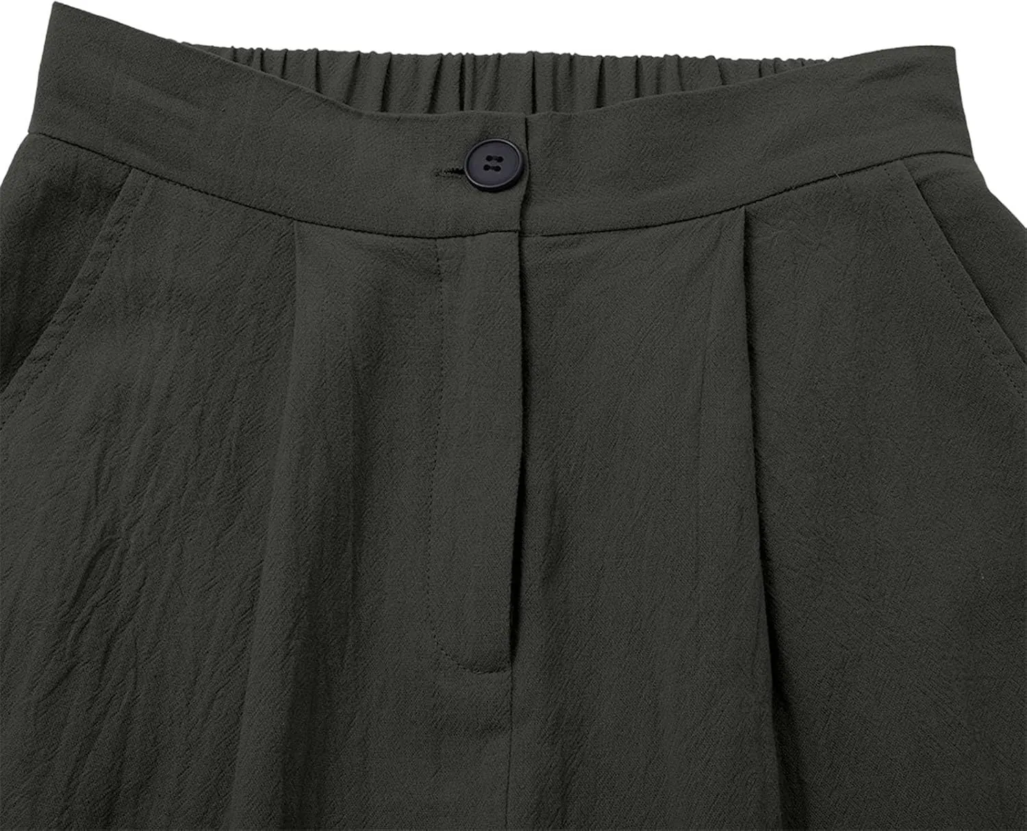 Women's High Waisted Dress Pants Casual Linen Straight Leg Beach Lounge Pants Work Office Suit Trousers with Pockets