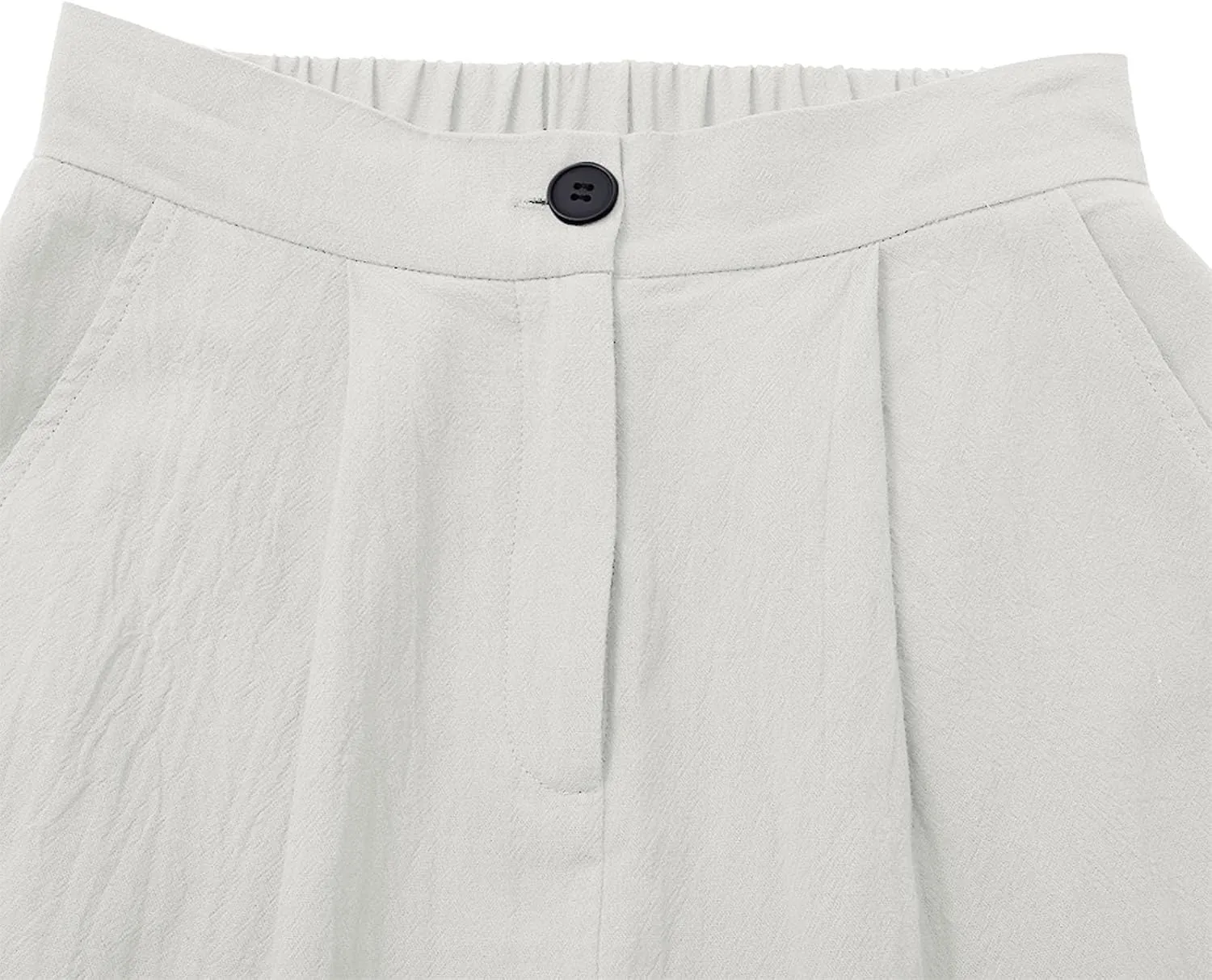 Women's High Waisted Dress Pants Casual Linen Straight Leg Beach Lounge Pants Work Office Suit Trousers with Pockets