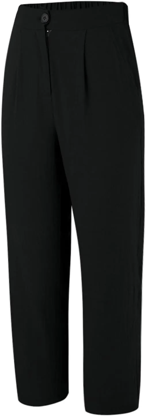 Women's High Waisted Dress Pants Casual Linen Straight Leg Beach Lounge Pants Work Office Suit Trousers with Pockets