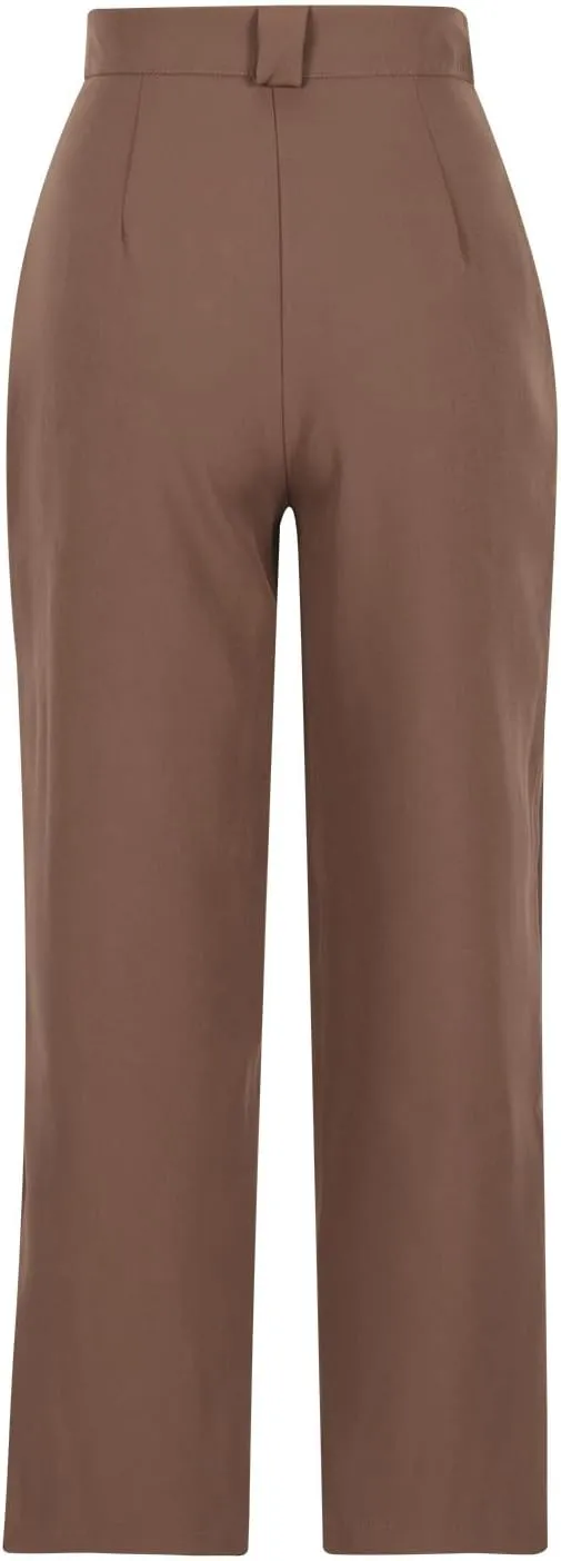 Women's High Waisted Dressy Pants Straight Leg Suit Trousers Casual Plain Office Work Business Pant with Pockets