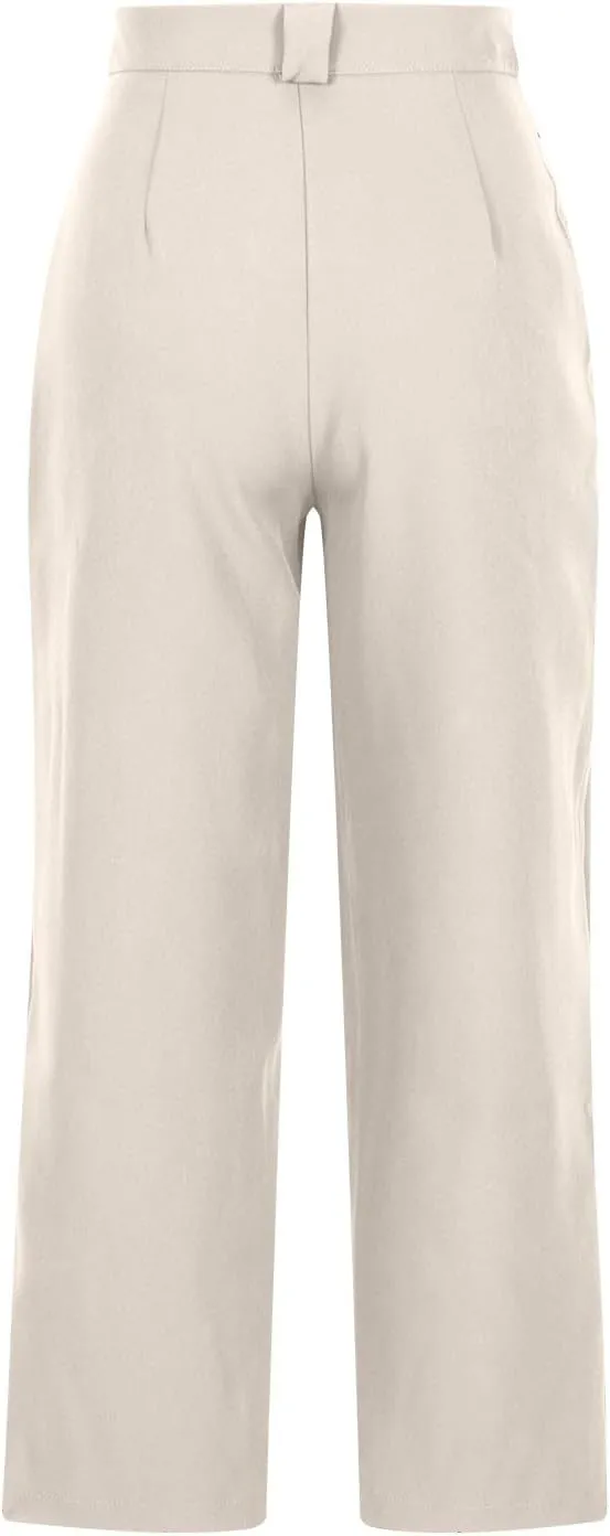Women's High Waisted Dressy Pants Straight Leg Suit Trousers Casual Plain Office Work Business Pant with Pockets