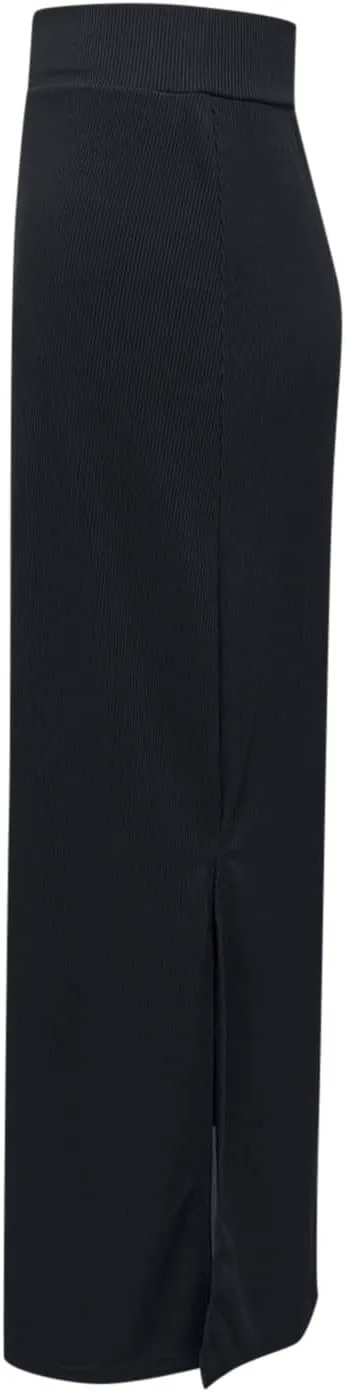 Women's High Waisted Skirts Split Thigh Rib Knit Bodycon Maxi Skirt A-line Long Pencil Skirt 2025 Trendy Skirt