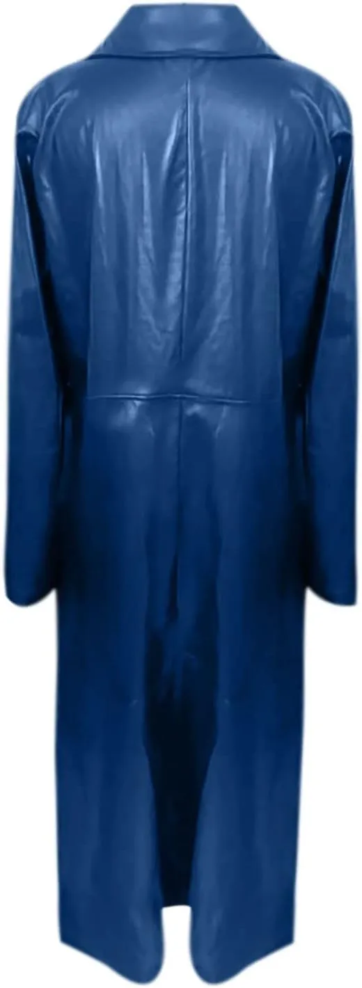 Womens Leathers Blazers Dressy Casual Windproof Trench Coat Fall Long Jackets Loose Fit Work Fashion Coats Outerwear