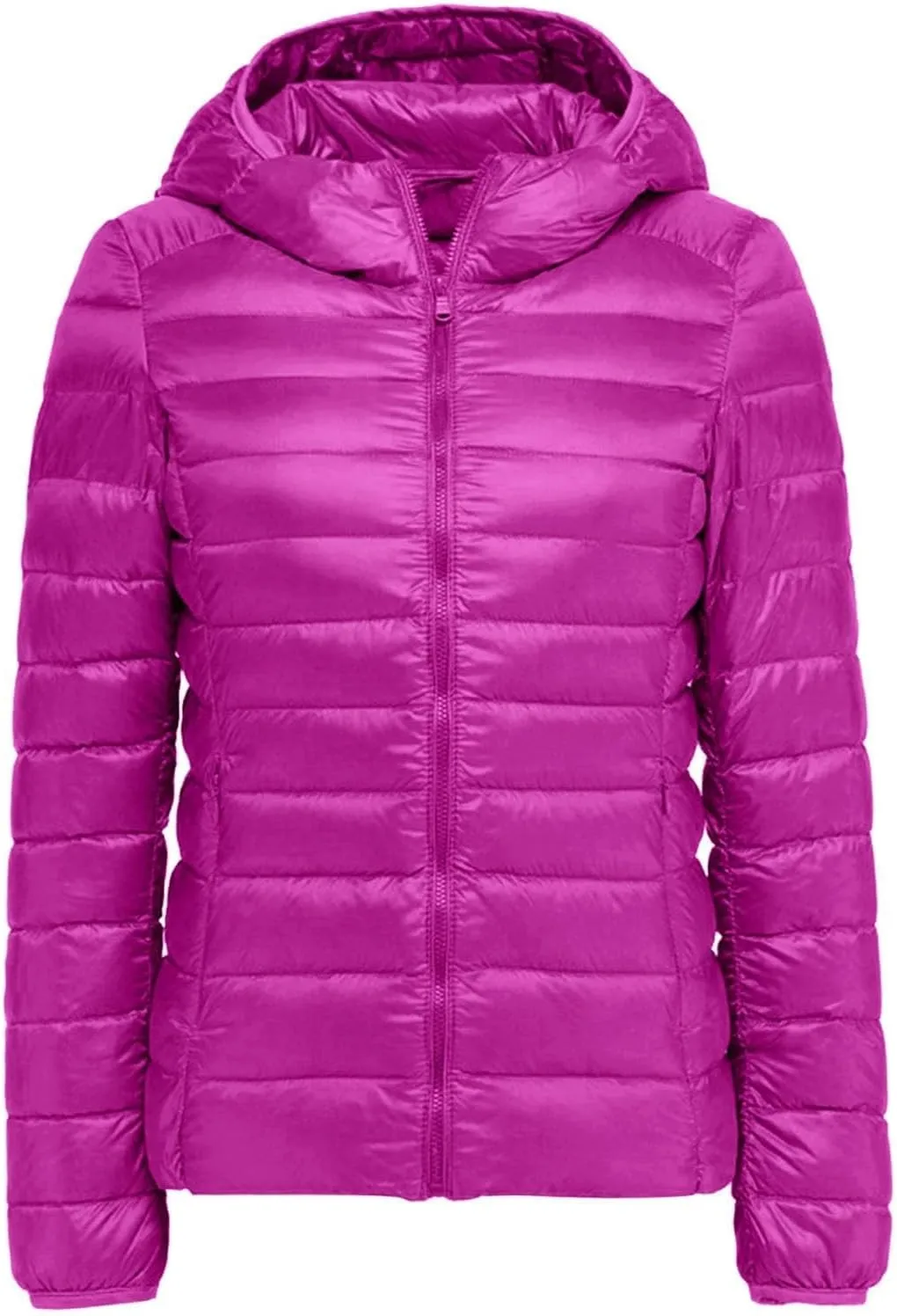 Women's Lightweight Hooded Down Jacket Packable Puffer Coats Puffer Jacket Hooded Windproof Winter Coat