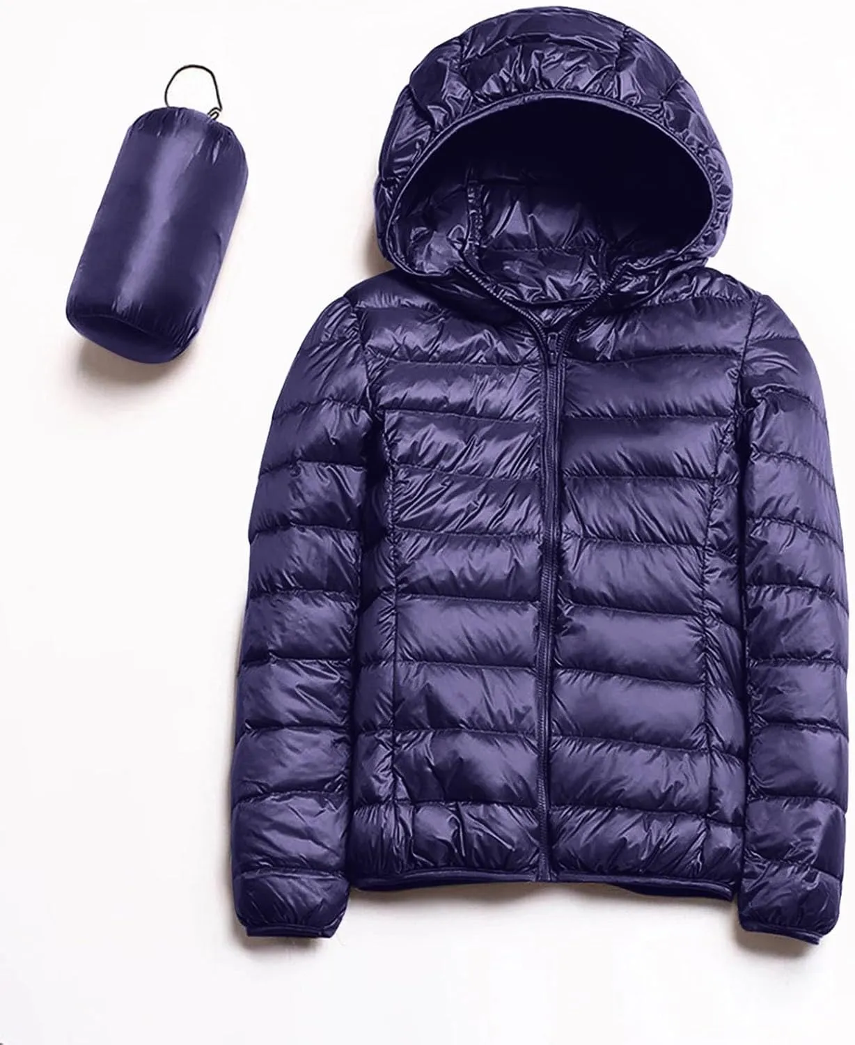 Women's Lightweight Packable Down Jacket Quilted Puffer Coat with Hood Light Weight Short Down Jacket