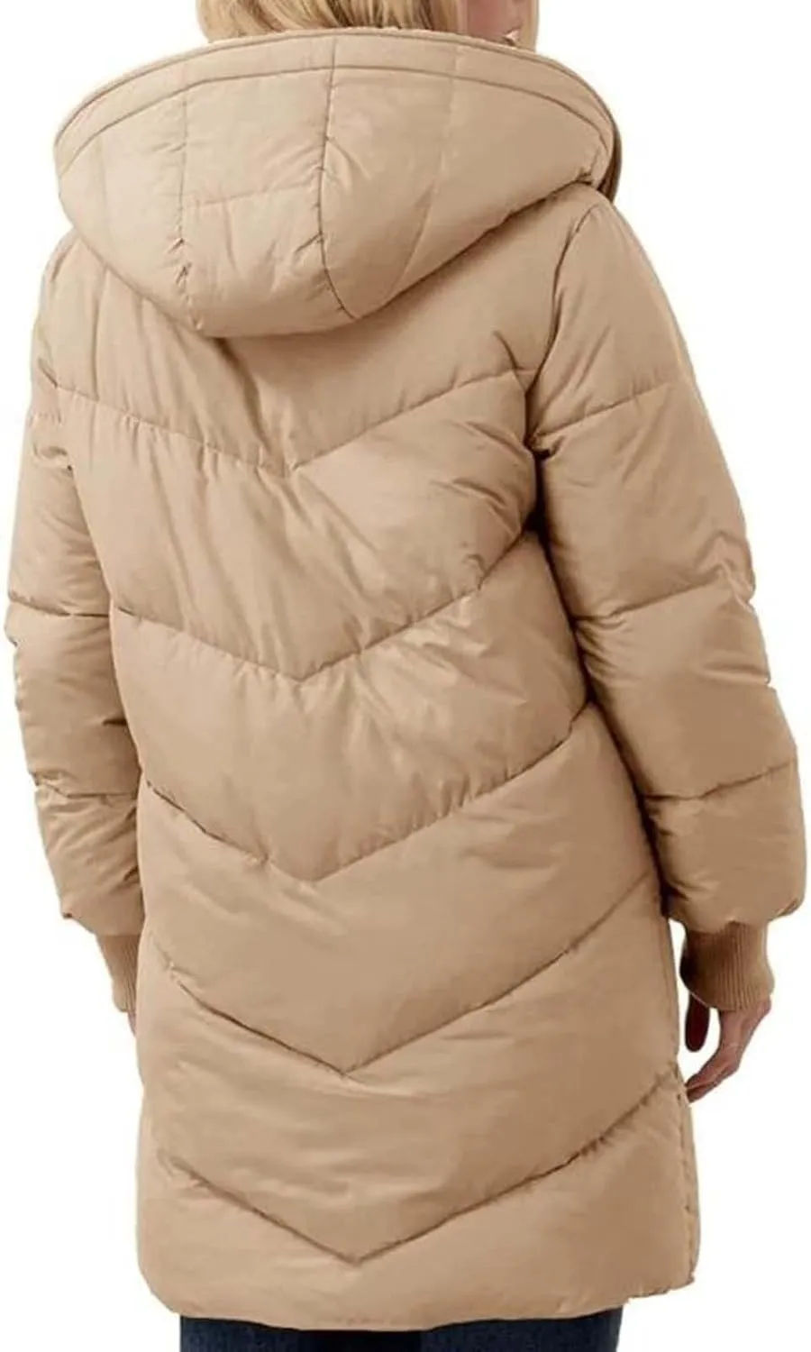 Womens Long Puffer Jacket Casual Reversible Fleece Down Coats Loose Fit Windbreaked Winter Oversized Outfits Hooded
