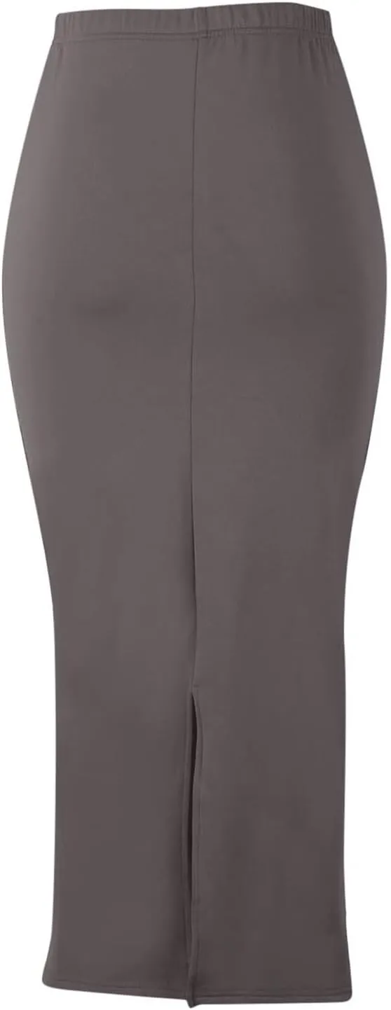 Womens Maxi Skirt with Slit High Elastic Waist Business Slim Fit Stretchy Long Pencil Skirts for Women Formal